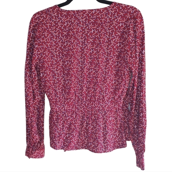 TALBOTS Faux Wrap Shirt Long‎ Sleeve Red Women's Size S/P - Picture 11 of 16